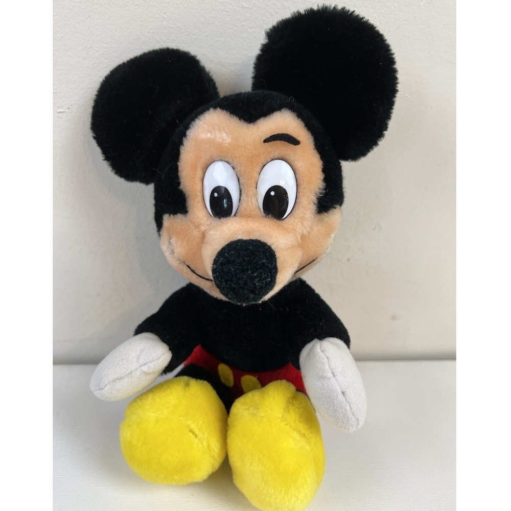 Vtg‎ Mickey Mouse Plush Doll Walt Disneyland Disney World Stuffed Big Eyes 10"